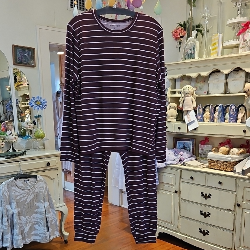 Women's Striped Purple Pajama Set